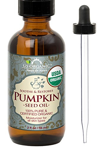 US Organic Pumpkin Seed Oil, USDA Certified Organic, Pure, Natural, Cold Pressed Virgin, Unrefined in Amber Glass Bottle w/Glass Eyedropper (Small (2