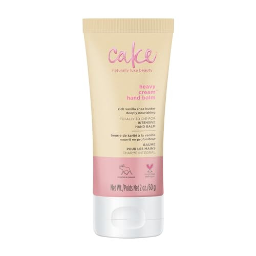 Cake Beauty Hand Cream, Heavy Cream  Intensive Hand Repair Balm  Rich Moisture  Shea Butter & Aloe Vera  For Dry Hands  Travel Size 2 oz.