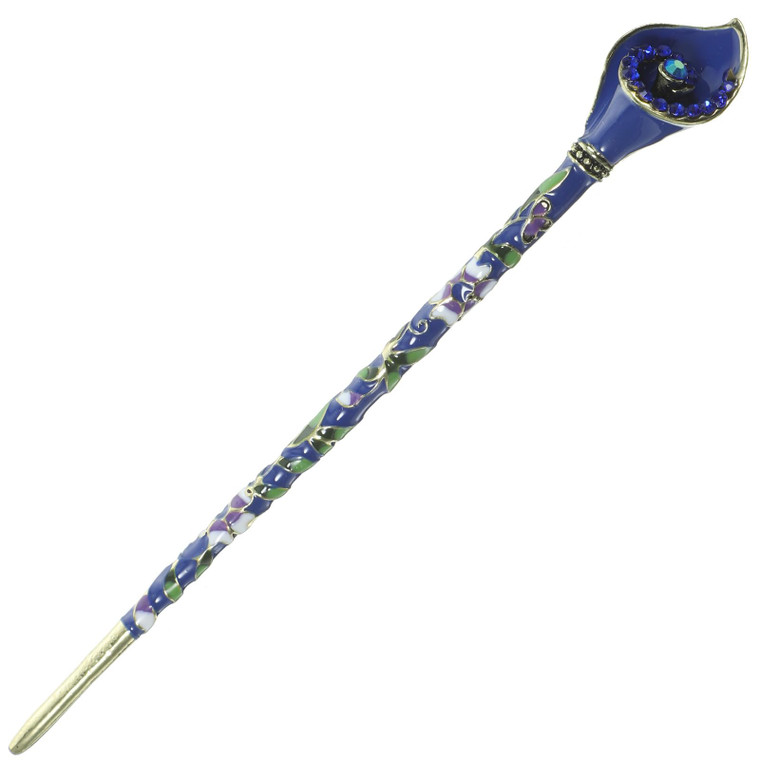 Lurrose Vintage Cloisonne Hairpin Hair Chopsticks Hair Stick for Women Chinese Style Accessories Floral Design 6.10 Inch
