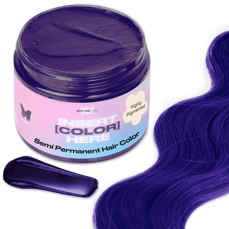INH Semi Permanent Hair Color | Color Depositing Conditioner | Amethyst Dark Purple Hair Dye | No Bleach No Peroxide Temporary Tint for Women, Men |