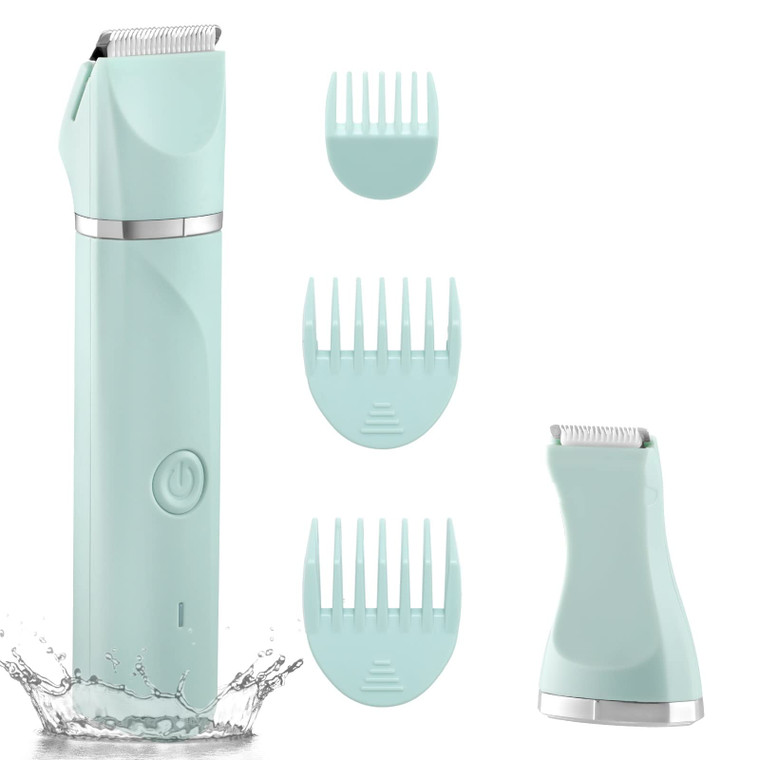 Bikini Trimmer Women,Electric Razor for Pubic Hair Women's Foil Shaver Rechargeable Shaver Removal with Snap-in Ceramic Blades,IP7X Waterproof,Wet an
