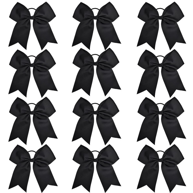 24 PCS 8" Large Cheer Bows Red Girl Hair Bows Cheerleading Softball Team Bow Hair Accessories for cheerleaders football Competition Sports