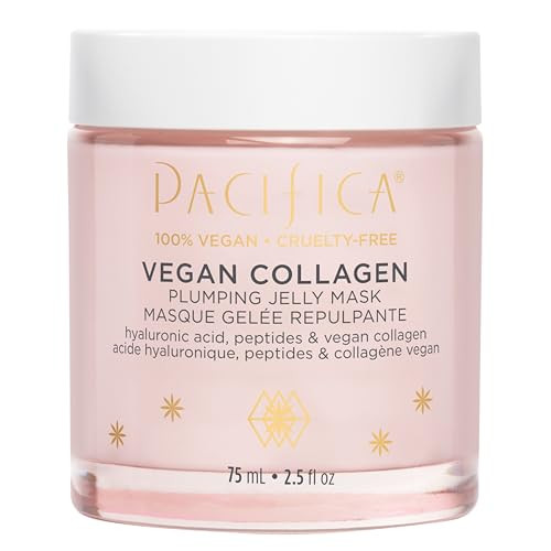 Pacifica Vegan Collagen Plumping Jelly Mask  Overnight Hydrating Face Mask with Vegan Collagen, Squalane & Hyaluronic Acid, Deep Moisture for Plump,
