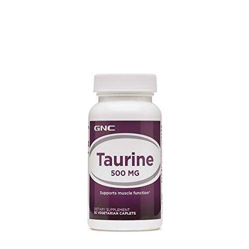 GNC Taurine 500mg, 50 Caplets, Supports Muscle Function