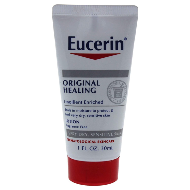 Eucerin Original Healing Soothing Repair Rich Lotion Fragrance Free Dry Skin 1 Oz Travel Size (Pack of 6)