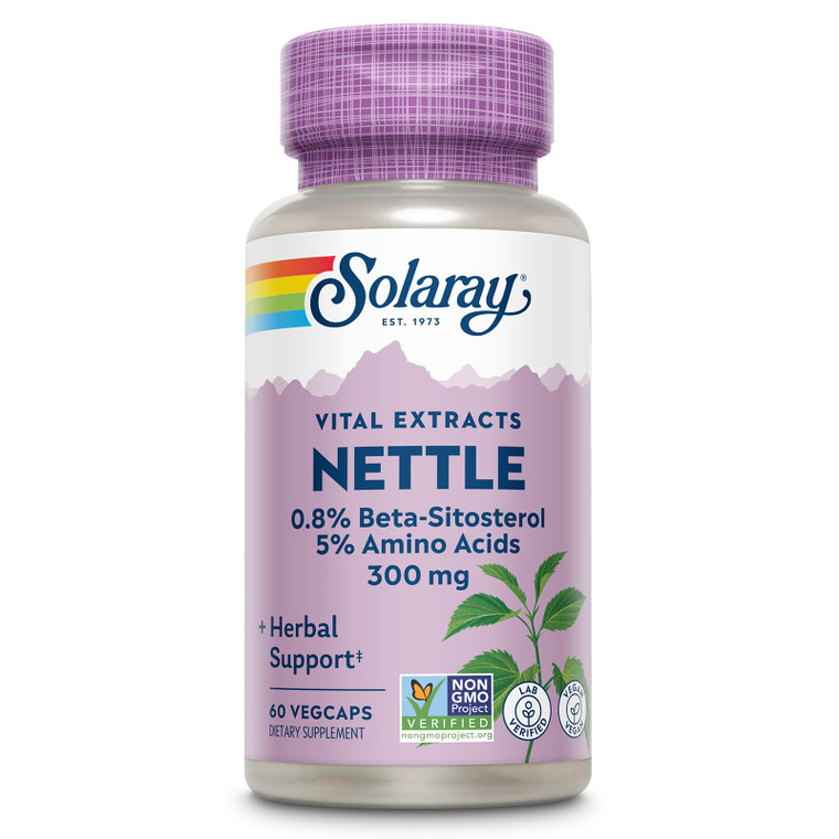 SOLARAY Nettle Root Extract 300 mg with Nettle Root 150 mg, Healthy Urinary & Prostate Support for Men with Amino Acids and Beta-Sitosterol, Vegan, 6