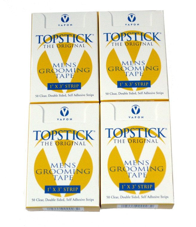 T150 4 Boxes Of 50 1x3" strips Topstick Toupee Tape 1" x 3" WIDE STRIPS