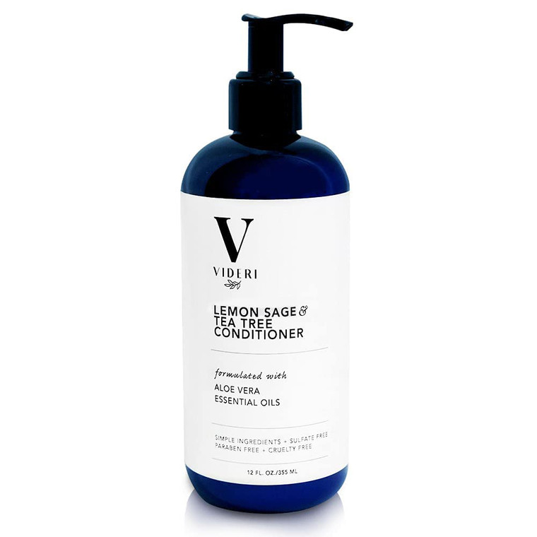 Videri Lemon Sage & Tea Tree Conditioner  Formulated with Soothing Aloe Vera, Wheat Protein and Pro-Vitamin B5. Phthalate & Paraben Free, Vegan, Lar