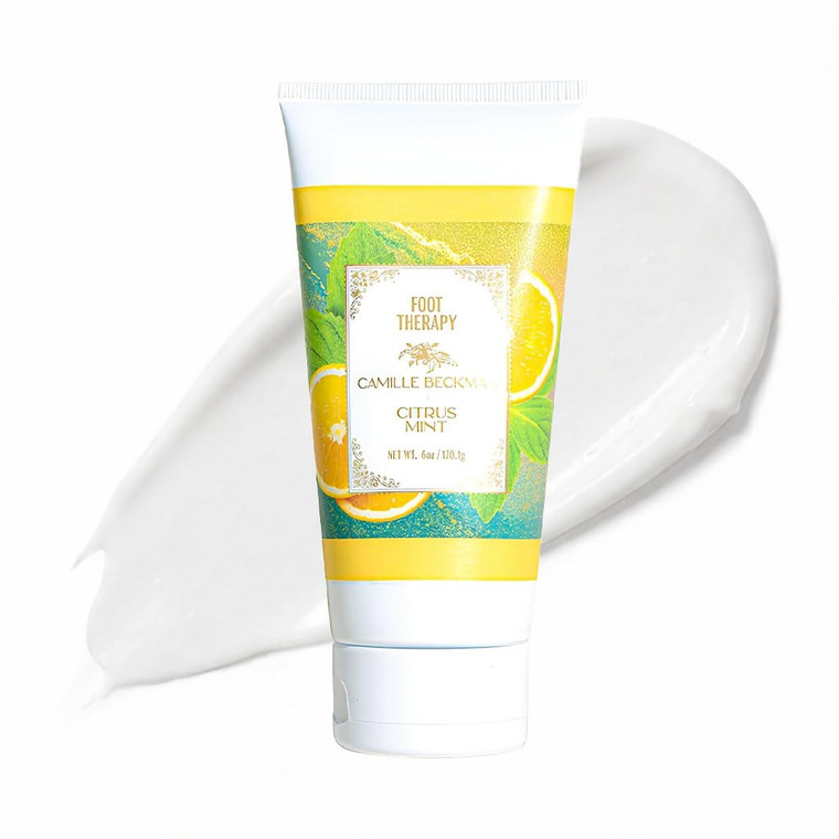 Camille Beckman Foot Treatment Moisturizing Cream, Citrus Mint, 6 Ounce