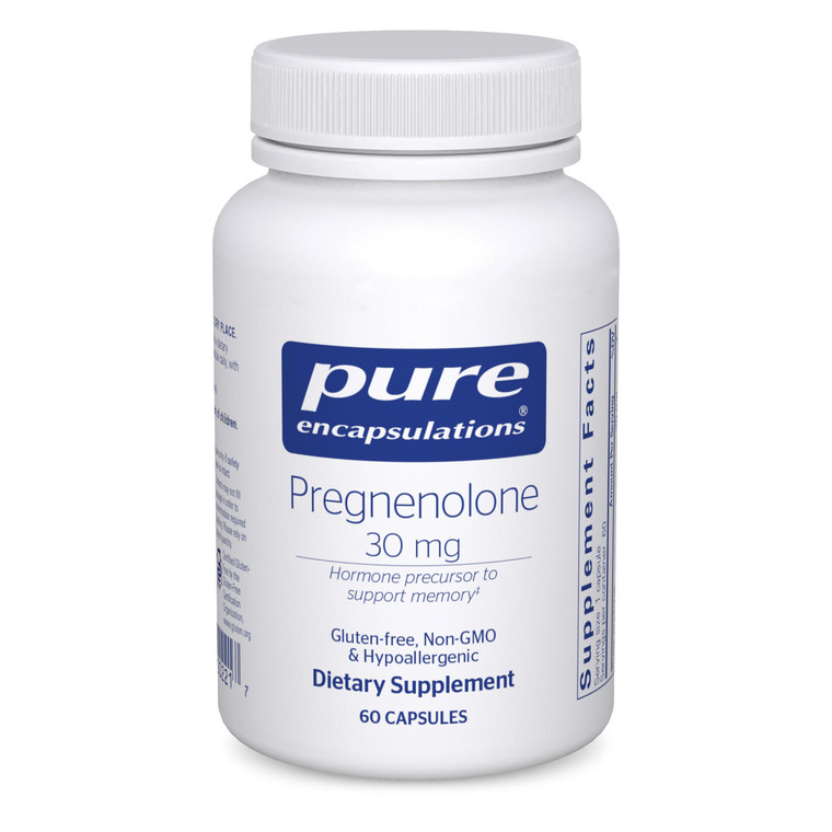 Pure Encapsulations Pregnenolone - 30 mg - Hormone Support - Memory Support & Brain Supplement - Gluten Free & Vegan - 60 Capsules