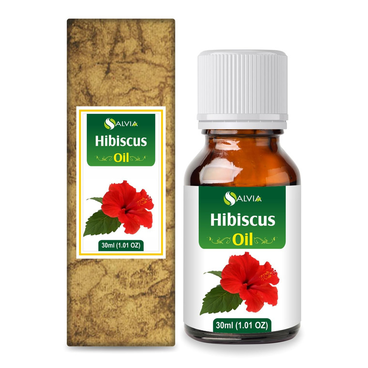 Hibiscus Oil (Hibiscus Sabdariffa L) Therapeutic Essential Oil by Salvia Amber Bottle 100% Natural Uncut Undiluted Pure Cold Pressed Aromatherapy Pre