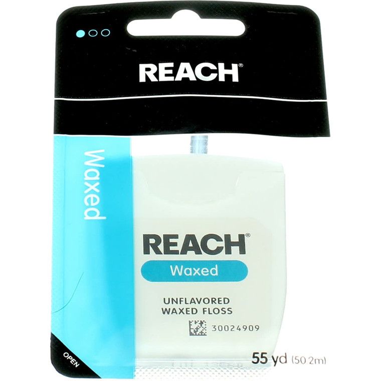 Reach Unflavored Waxed Dental Floss, 55 yds, Pack of 10