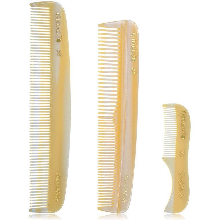 Giorgio G36 Handmade All Fine Tooth Pocket Comb for Men, Hair Comb Straightener for Everyday Grooming Styling Hair, Mustache and Beard for Men Women