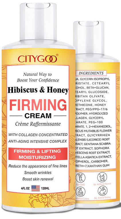 Hibiscus and Honey Firming Cream - Neck Firming Cream - Reduces the Look of Neck Lines - Best Gift for Mom Tightens & Smooths - With Collagen & Hyalu