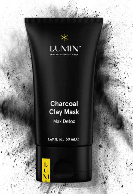 Lumin Charcoal Clay Mask for Men  Kaolin & Bentonite Clay Face Mask, Deep-Cleansing Appearance for Smoother-Looking Skin & Refined Pores, Hydrating