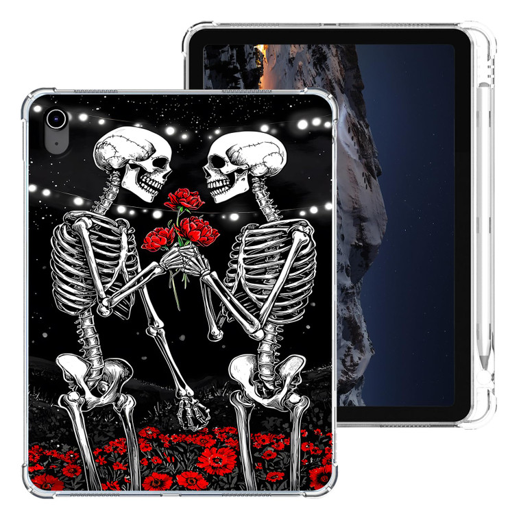 Tudguiloae for iPad Pro 11 2024 Case with Pencil Holder, Lightweight TPU Transparent Clear Shockproof Skin Bumper, Daisy Highland Cow Tablet Back Cov