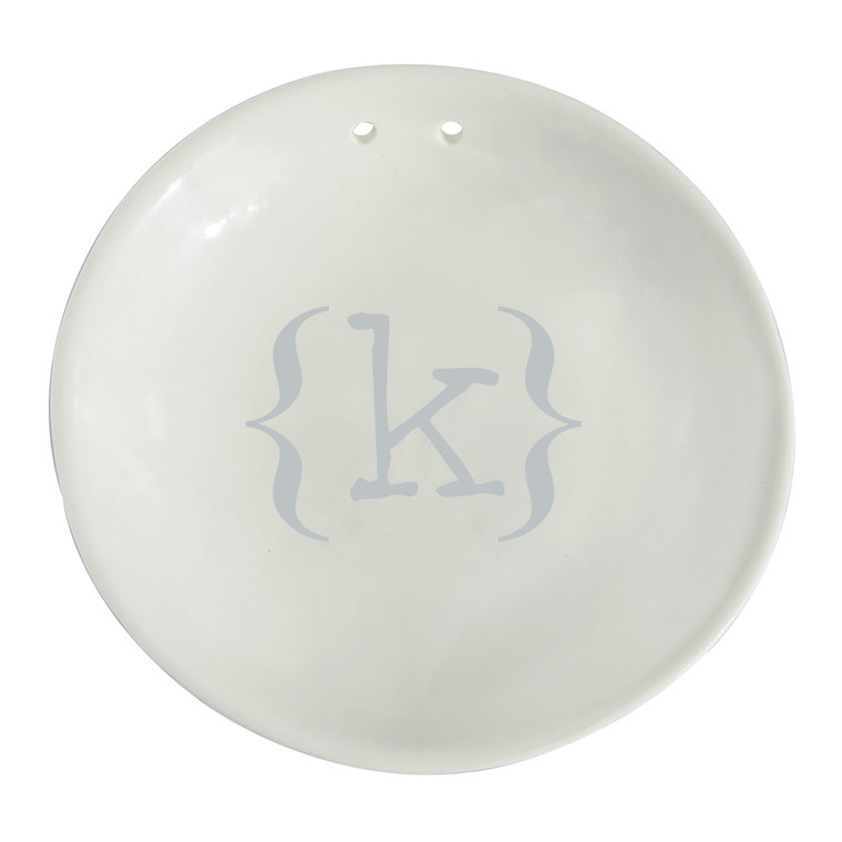Cathy's Concepts Personalized Wedding Ring Dish, Silver, Letter K