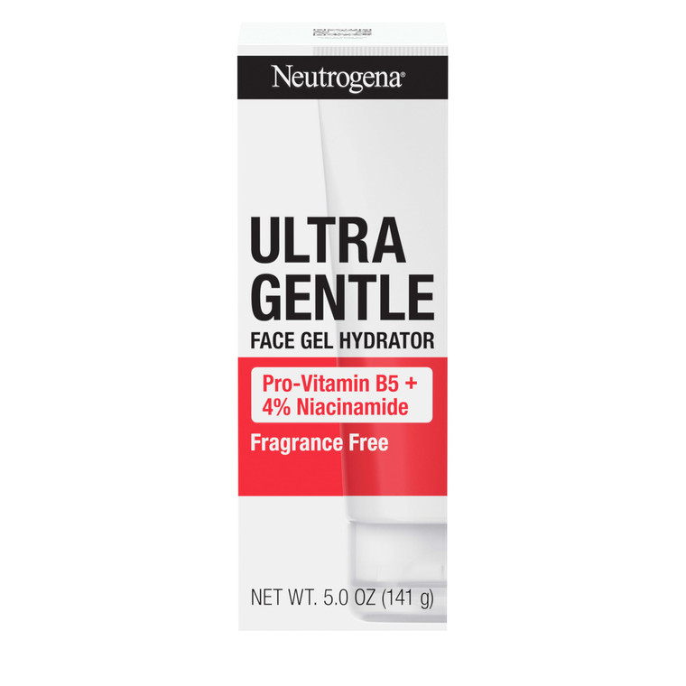 Neutrogena Ultra Gentle Face Gel Hydrator with Pro-Vitamin B5 & 4% Niacinamide Designed for Acne-Prone Skin, Lightweight Gel Cream Targets Uneven Ski