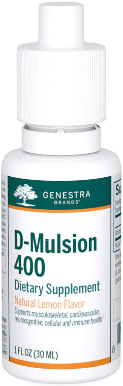 Genestra Brands D-Mulsion 400 - Liquid Vitamin D Supplement - Natural Lemon Flavor - 1,110 Servings