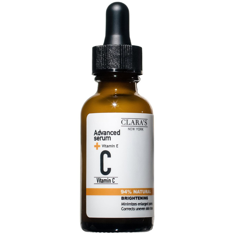 CLARA'S NEW YORK | Vitamin C Facial Serum | with Hyaluronic Acid, Ascorbic Acid, Niacinamide, Probiotics | Reduce Dark Spot, Acne, Scars |Brightening