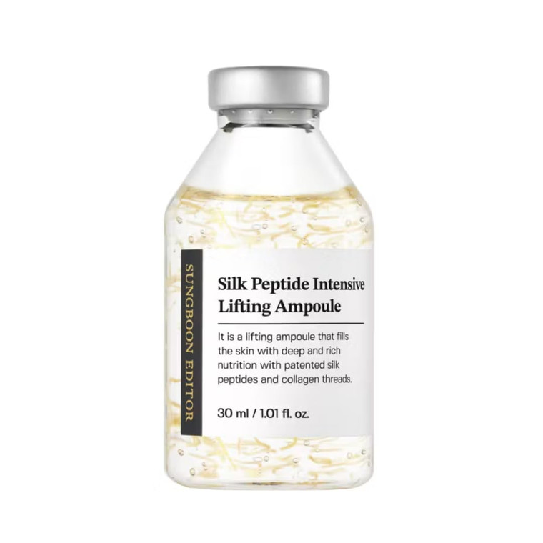 SUNGBOON EDITOR Silk Peptide Intensive Lifting Ampoule | Korean Anti-Aging Serum for Face with Collagen & 30 Peptide Complex | Skin Tightening & Firm