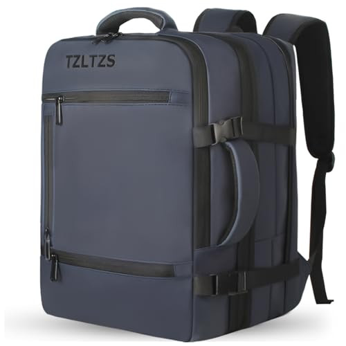 TZLTZS Travel Backpack, Carry On Backpack Airline Approved,Extra Large Expandable Waterproof, 17.3inch Laptop Backpack USB Charging Port, Business Co