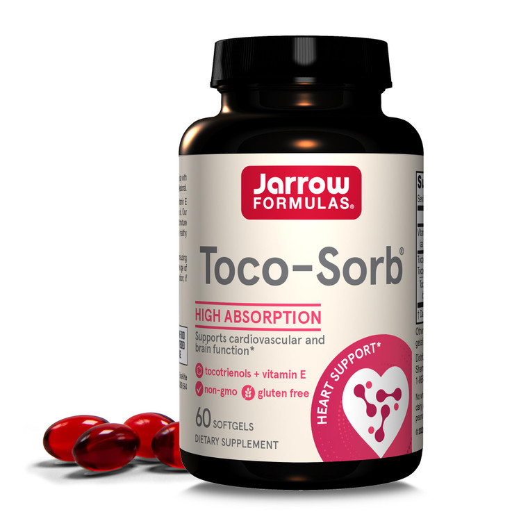 Jarrow Formulas® Toco-Sorb Cardiovascular Health and Brain Function Support, High Absorption Formula, Tocotrienol-Tocopherol Complex and Vitamin E, 6
