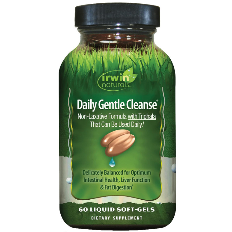 Irwin Naturals Daily Gentle Cleanse - Non-Laxative Formula with Triphala - 60 Liquid Softgels