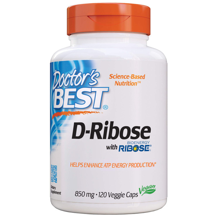Doctor's Best D Ribose Supplement for Men & Women - D-Ribose Capsules, Supports ATP Energy Production, 4250 mg Per 5-Capsule Serving, Vegan & Vegetar