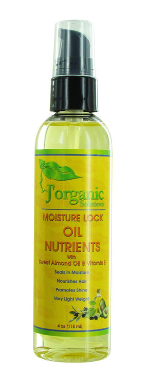 J'Organic Solutions Moisture Lock Oil Nutrients (with avocado, Castor, Sweet almond oil) 4 Oz