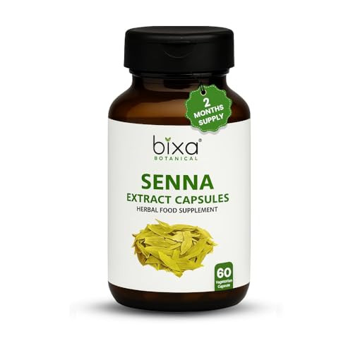 bixa BOTANICAL Senna Leaves Extract Capsules | Natural Herbal Laxative | Support for Constipation | Cassia Angustifolia, Gluten Free, Non-GMO, Steam