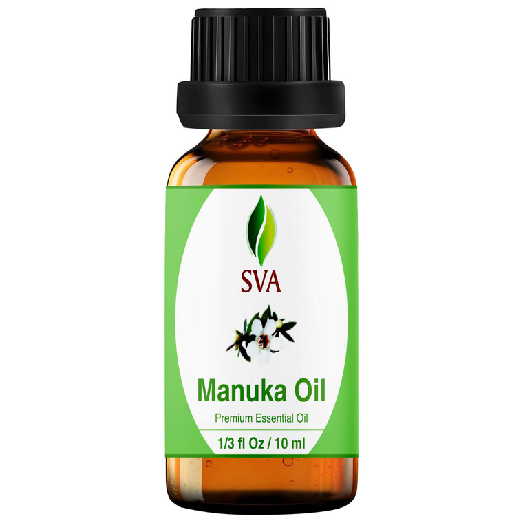 SVA Manuka Essential Oil  1/3 Fl Oz  100% Natural Manuka Oil - for Diffuser, Hair Care, Face, Skin Care, Aromatherapy, Scalp and Body Massage, Soap