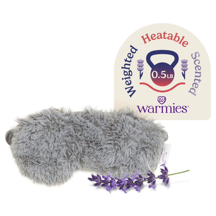 warmies Microwavable Eye Mask for Warmth & Comfort - Heating & Cooling Compress for Calming Relaxation - Weighted & Heated Eye Mask with Scented Lave