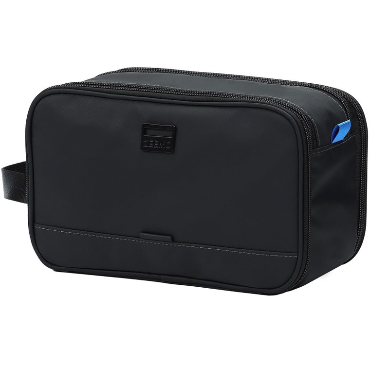 ZEEMO Travel Toiletry Bag for Men, Medium Water-Resistant Double-Sided Full-Open Dopp Kit, Versatile Organizer for Shower and Hygiene Accessories, Ba