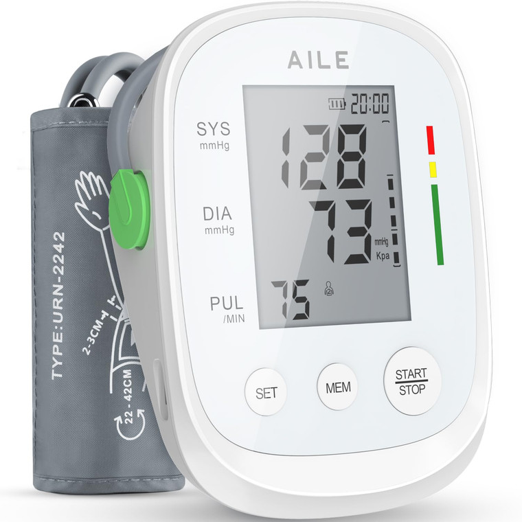 AILE Blood Pressure Monitor, Blood Pressure Machine Upper Arm Large Cuff(8.7"-16.5"), High Automatic Blood Pressure Monitors Cuff for Home Use, Manua