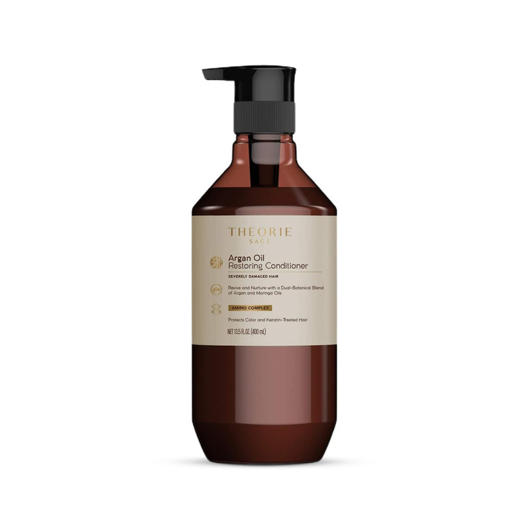 Theorie Argan Oil Ultimate Restoring Conditioner with Argan, Moringa, Grape Seed, and Sage Oil For Normal to Severely Damaged Hair,400 ml
