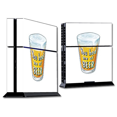 MightySkins Skin Compatible with Sony Playstation PS4 Console  Beer Lover | Protective, Durable, and Unique Vinyl Decal wrap Cover | Easy to Apply,