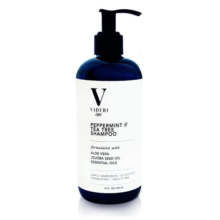 Videri Sulfate Free Shampoo For Keratin Treated Hair Peppermint & Tea Tree Anti Frizz Shampoo - Special Blend of Aloe Vera, Jojoba Seed & Essential O