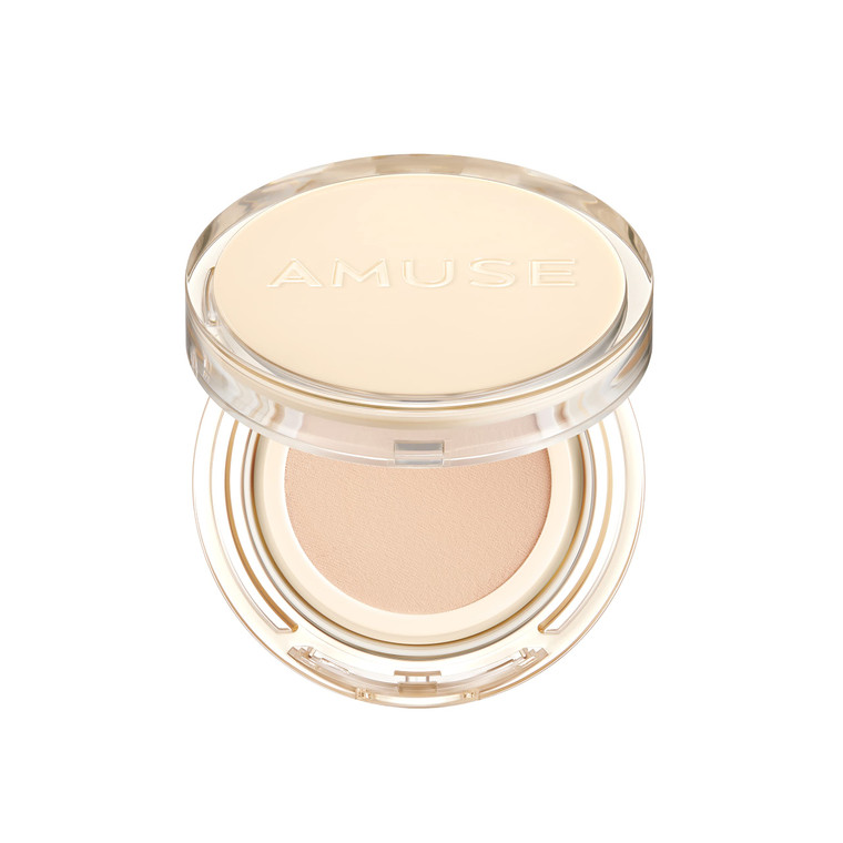 AMUSE SEOUL Dew Jelly Vegan Cushion Foundation (01 SOONSOO) | dewy, glow, long-lasting, double coverage, clean beauty, lightweight, natural look, fou