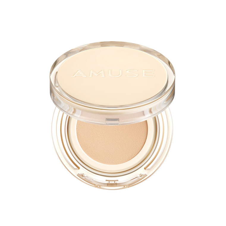 AMUSE SEOUL Dew Jelly Vegan Cushion Foundation (1.5 CLEAR) | dewy, glow, long-lasting, double coverage, clean beauty, lightweight, natural look, foun