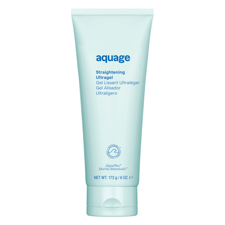 AQUAGE Straightening Ultragel, Lightweight Formula to Smooth and Silken Curly, Permed or Frizzy Hair, Contains AlgaePlex Marine Botanicals, 6 fl. oz