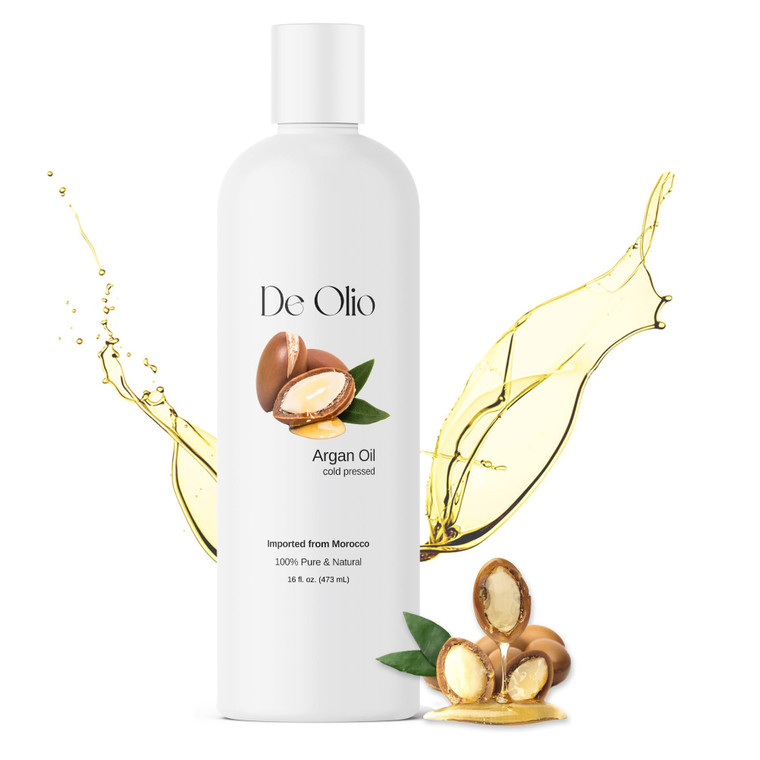 De Olio | Argan Oil of Morocco | 100% Pure & Natural Cold Pressed Argan Oil for Hair, Skin, Face | Refined Moroccan Hair Oil for Moisturizing & Stren