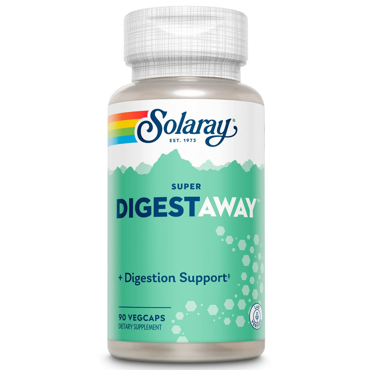 SOLARAY Super Digestaway Digestive Enzymes - Pancreatin, Papain, Ginger, Pepsin, Betaine HCl, Aloe Vera, and More - Digestion & Nutrient Absorption S