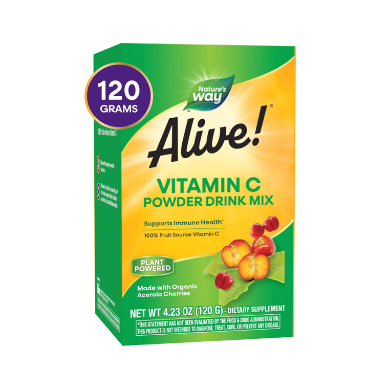 Nature's Way Alive! Vitamin C Powder Drink Mix from Organic Acerola, 4.23 oz.