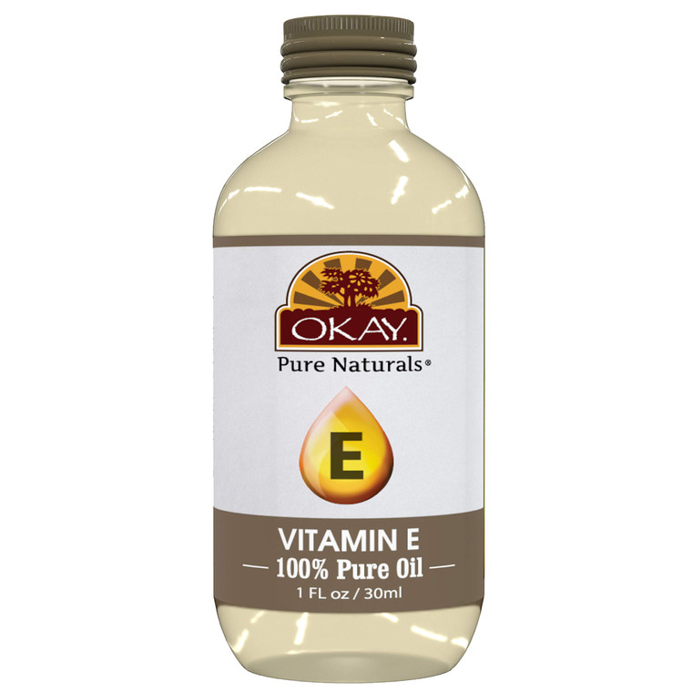 Okay Vitamin E Oil For All Hair Textures & Skin Types, All Natural, 1 Fl Oz