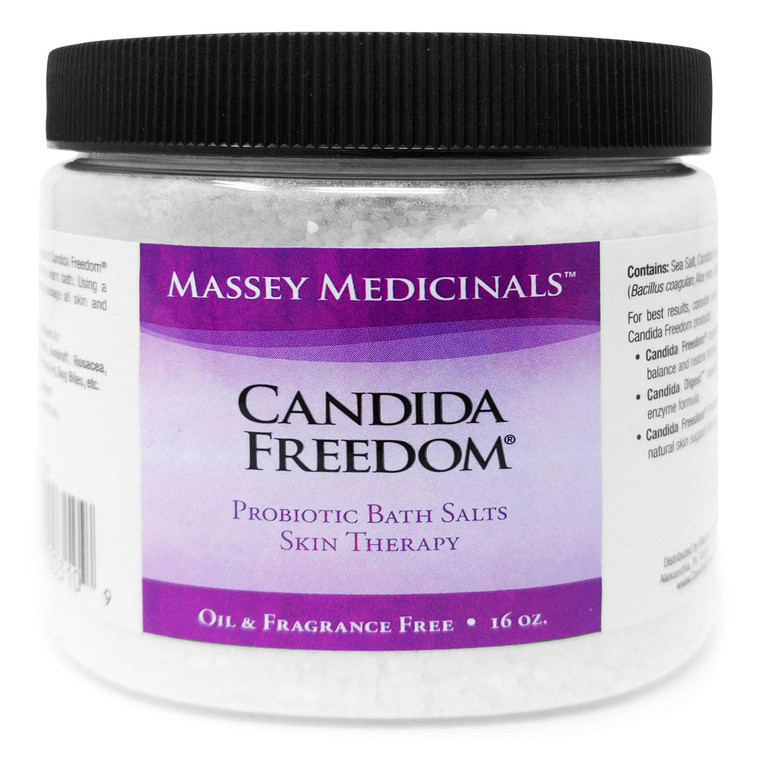 Massey Medicinals CF Sea Salt Bath Soak: Pure Ocean Luxury for Soothing Probiotic Baths | Candida Freedom | Aloe Vera | Alpha Lipoic Acid | Unscented