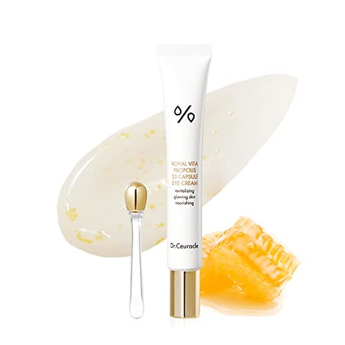 Dr.Ceuracle Royal Vita Propolis 33 Capsule Eye Cream with Applicator - Soothing, Hydrating Eye Serum Cream, Dark Circle Relief, Korean Skincare for S