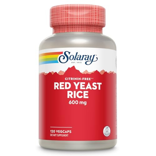 SOLARAY Red Yeast Rice 600mg System Support, Non-Irradiated & No Citrinin, Lab Verified, 120 VegCaps