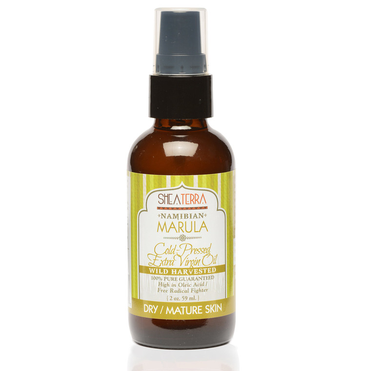 Shea Terra Namibian Marula Oil  100% Pure Cold-Pressed Extra Virgin  Antioxidant-Rich Oil for Dry, Mature and Sensitive Skin  Natural Moisturizer