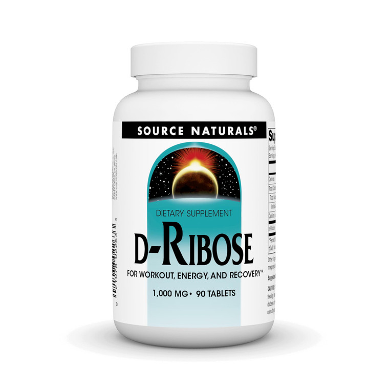 Source Naturals D-Ribose for Workout, Energy, and Recovery* - 90 Tablets